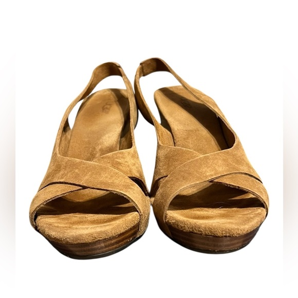 UGG Hazel Suede Wedge Slingback Sandals – Size 7 - Picture 3 of 7